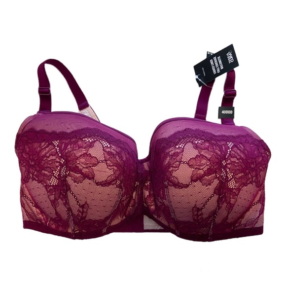 Torrid Full Coverage Balconette Bra 40DDD Lightly Lined Lace Back Smooth… - Picture 2 of 3